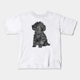 Toy Poodle dog black and white Kids T-Shirt